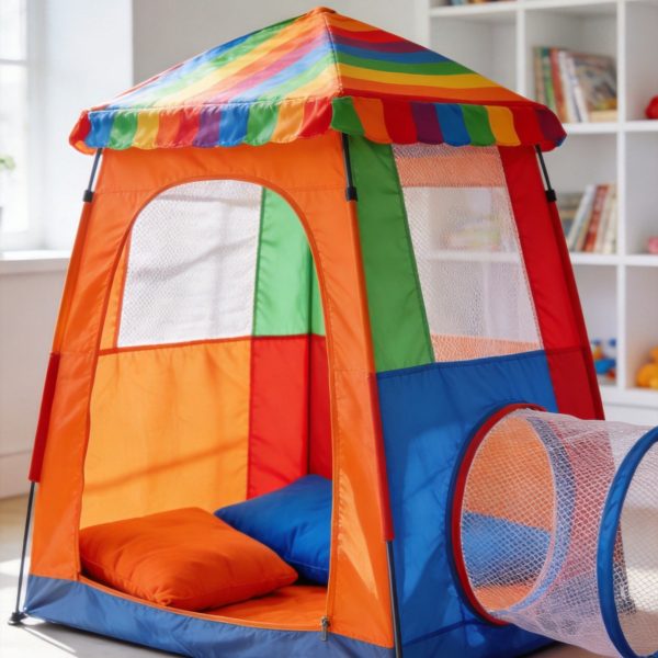 Rainbow Kids Play Tent with Tunnel
